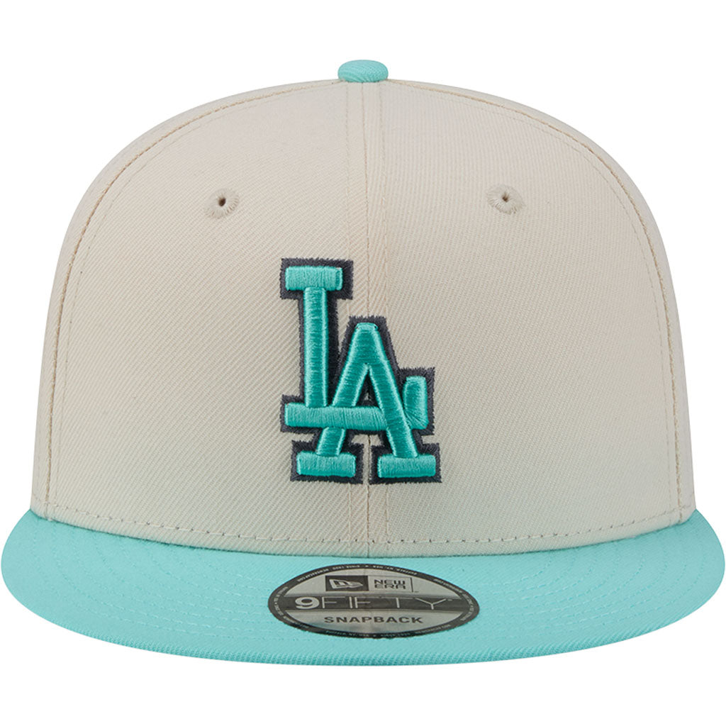 MLB Los Angeles Dodgers New Era Two-Tone Aqua 9FIFTY Snapback Hat - Light cream