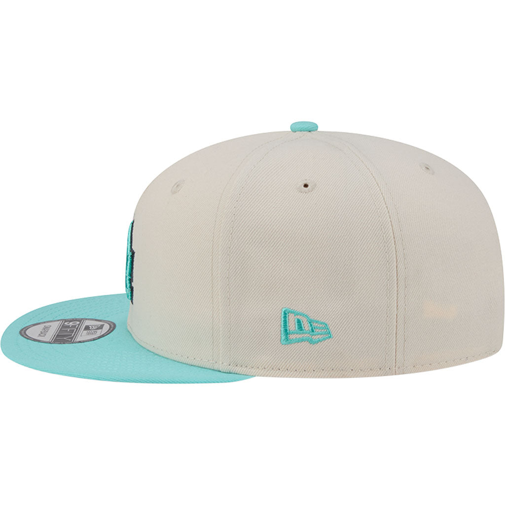 MLB Los Angeles Dodgers New Era Two-Tone Aqua 9FIFTY Snapback Hat - Light cream
