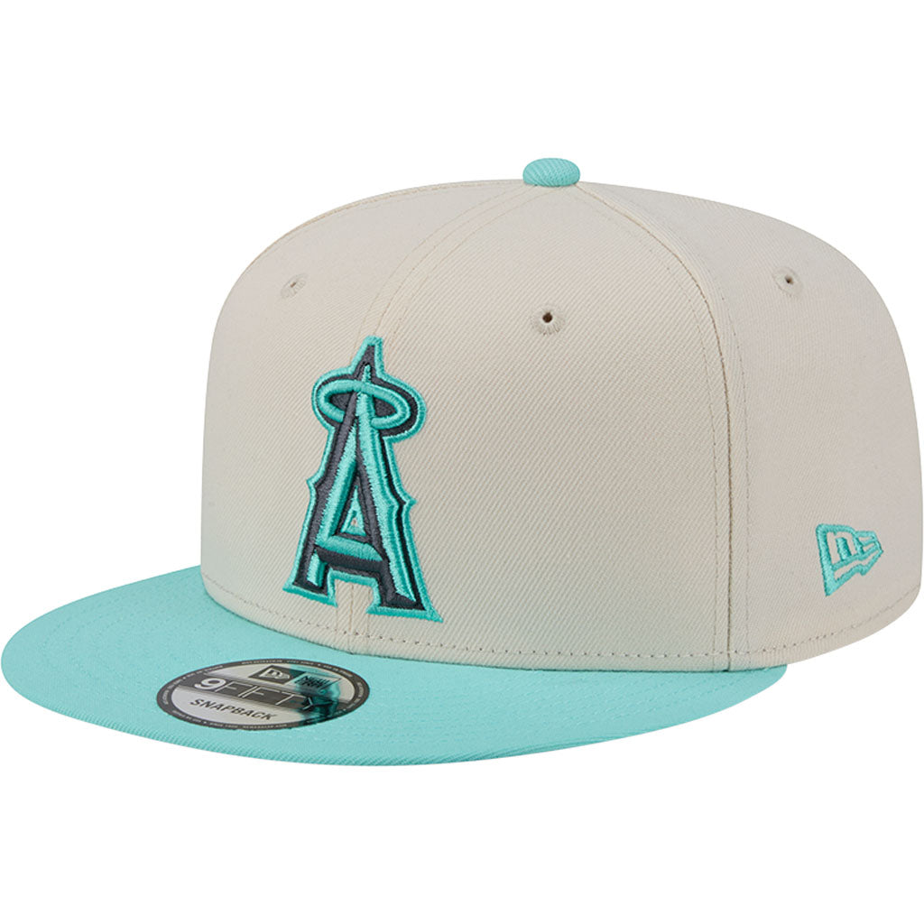MLB Los Angeles Angels New Era Two-Tone Aqua 9FIFTY Snapback Hat - Light cream