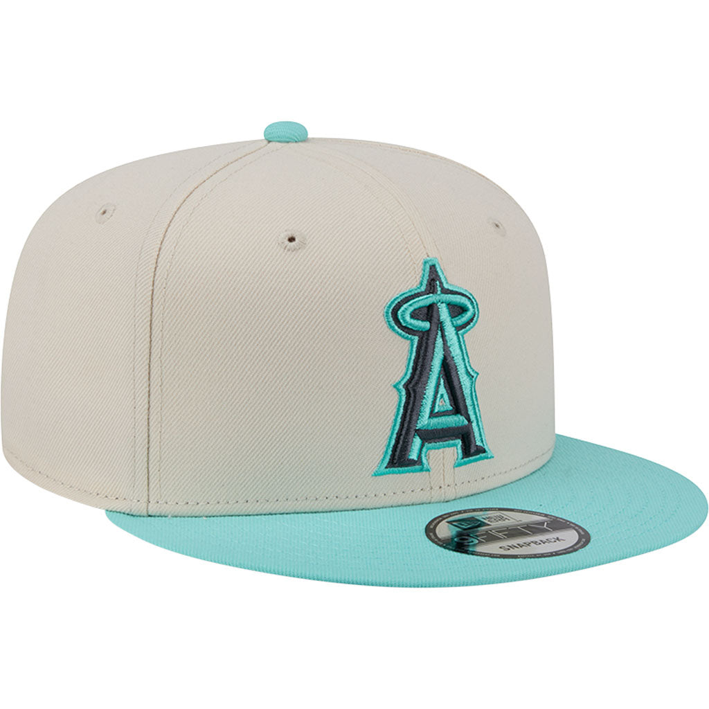 MLB Los Angeles Angels New Era Two-Tone Aqua 9FIFTY Snapback Hat - Light cream