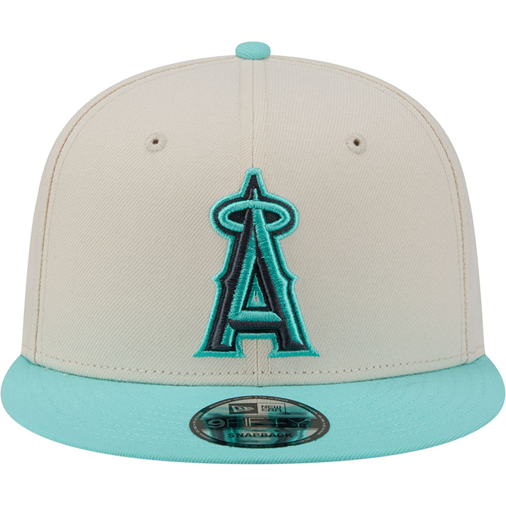 MLB Los Angeles Angels New Era Two-Tone Aqua 9FIFTY Snapback Hat - Light cream