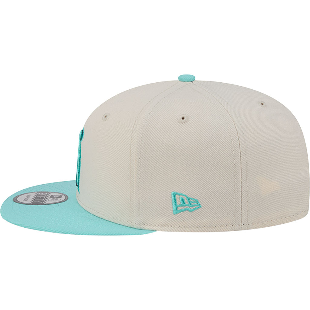 MLB Los Angeles Angels New Era Two-Tone Aqua 9FIFTY Snapback Hat - Light cream