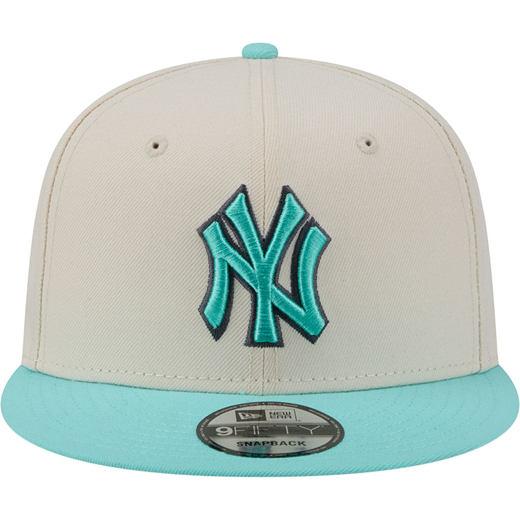 MLB New York Yankees New Era Two-Tone Aqua 9FIFTY Snapback Hat - Light cream