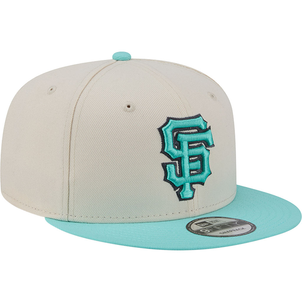 MLB San Francisco Giants New Era Two-Tone Aqua 9FIFTY Snapback Hat - Light cream