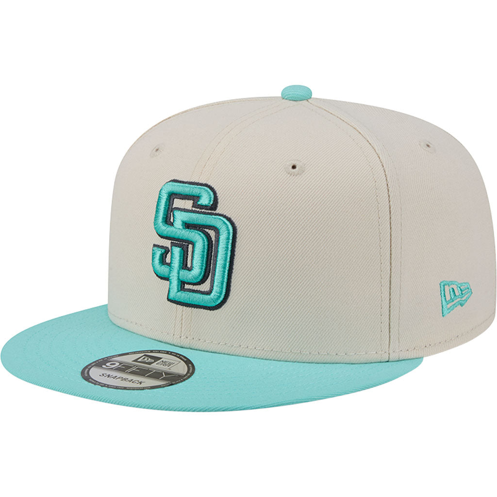 MLB San Diego Padres New Era Two-Tone Aqua 9FIFTY Snapback Hat - Light cream