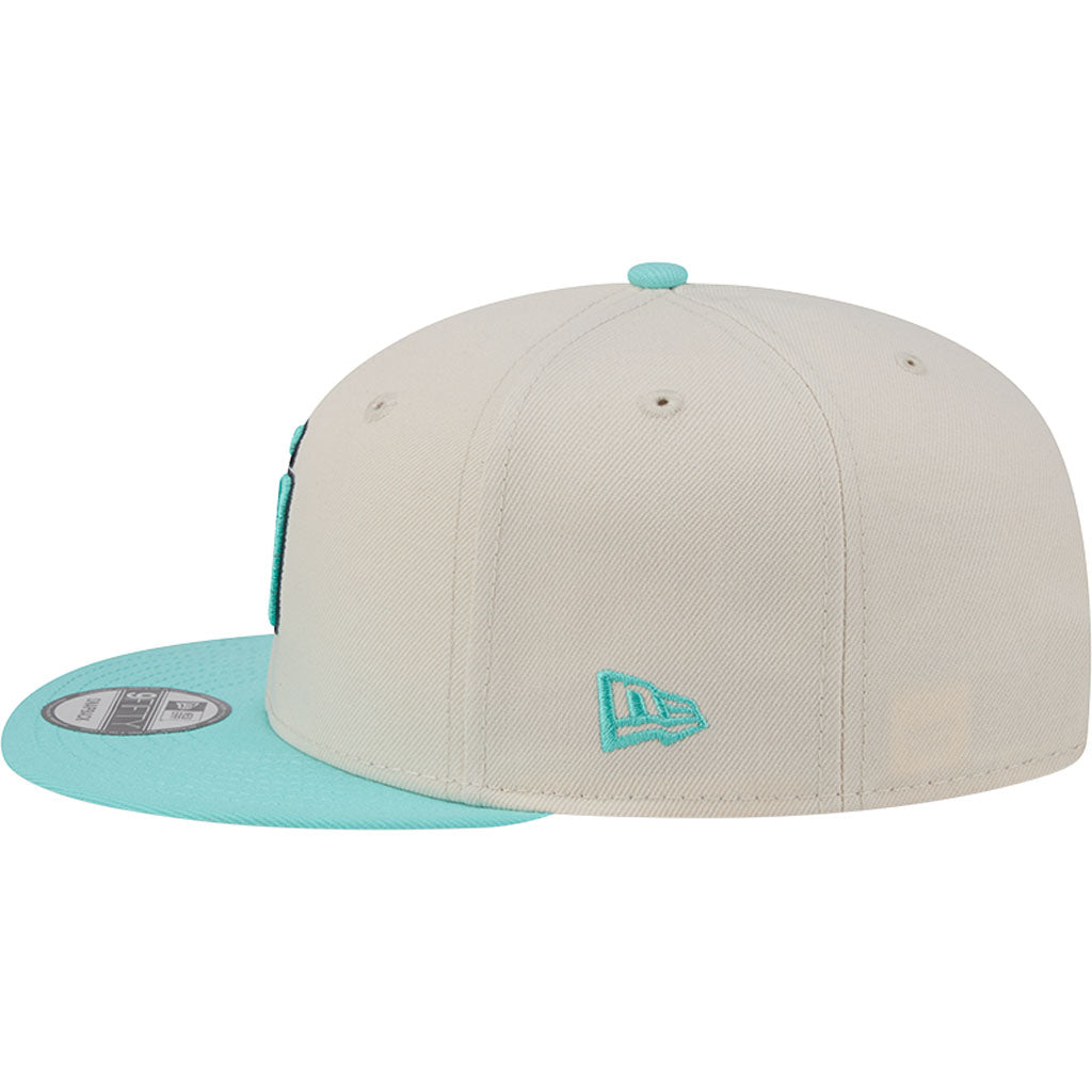 MLB San Diego Padres New Era Two-Tone Aqua 9FIFTY Snapback Hat - Light cream