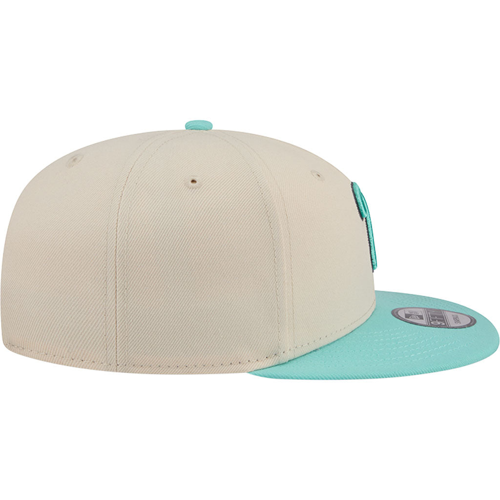 MLB Philadelphia Phillies New Era Two-Tone Aqua 9FIFTY Snapback Hat - Light cream