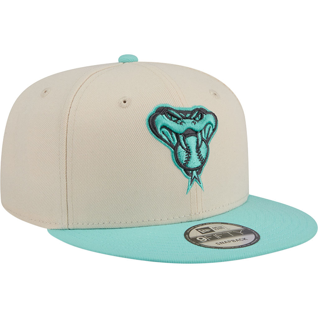 MLB Arizona Diamondbacks New Era Two-Tone Snakehead Aqua 9FIFTY Snapback Hat - Light cream