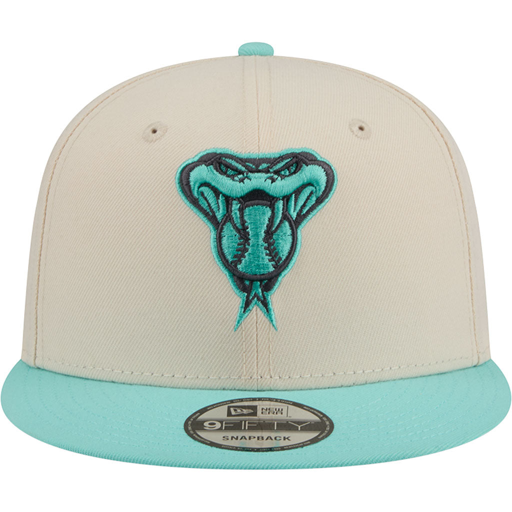 MLB Arizona Diamondbacks New Era Two-Tone Snakehead Aqua 9FIFTY Snapback Hat - Light cream