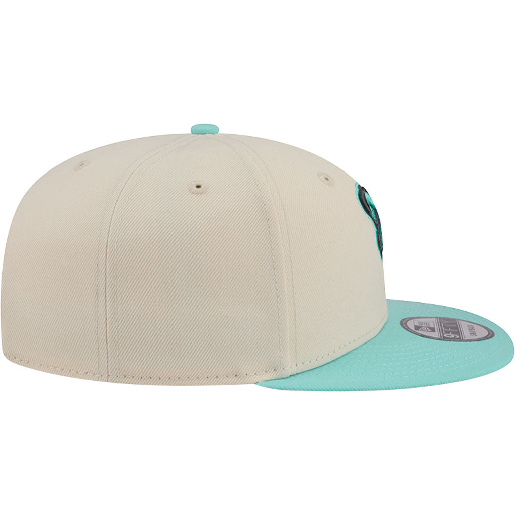 MLB Arizona Diamondbacks New Era Two-Tone Snakehead Aqua 9FIFTY Snapback Hat - Light cream