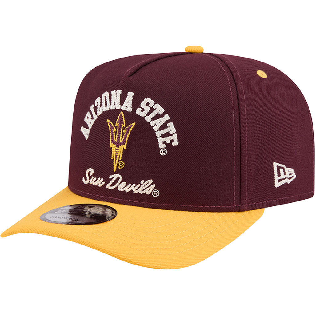 NCAA Arizona State Sun Devils New Era Arched 9FIFTY A-Frame Snapback Hat - Maroon