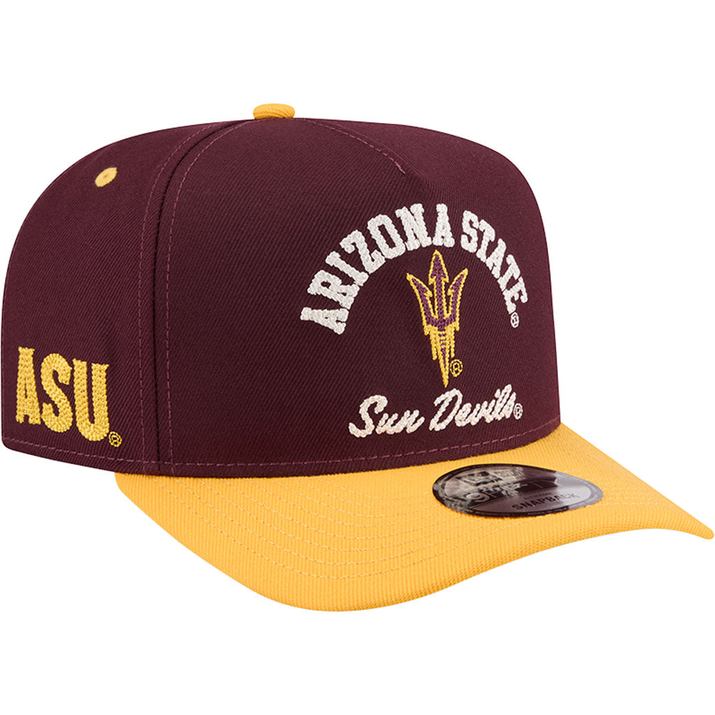 NCAA Arizona State Sun Devils New Era Arched 9FIFTY A-Frame Snapback Hat - Maroon