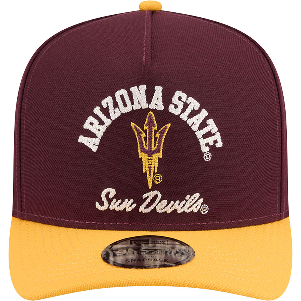NCAA Arizona State Sun Devils New Era Arched 9FIFTY A-Frame Snapback Hat - Maroon