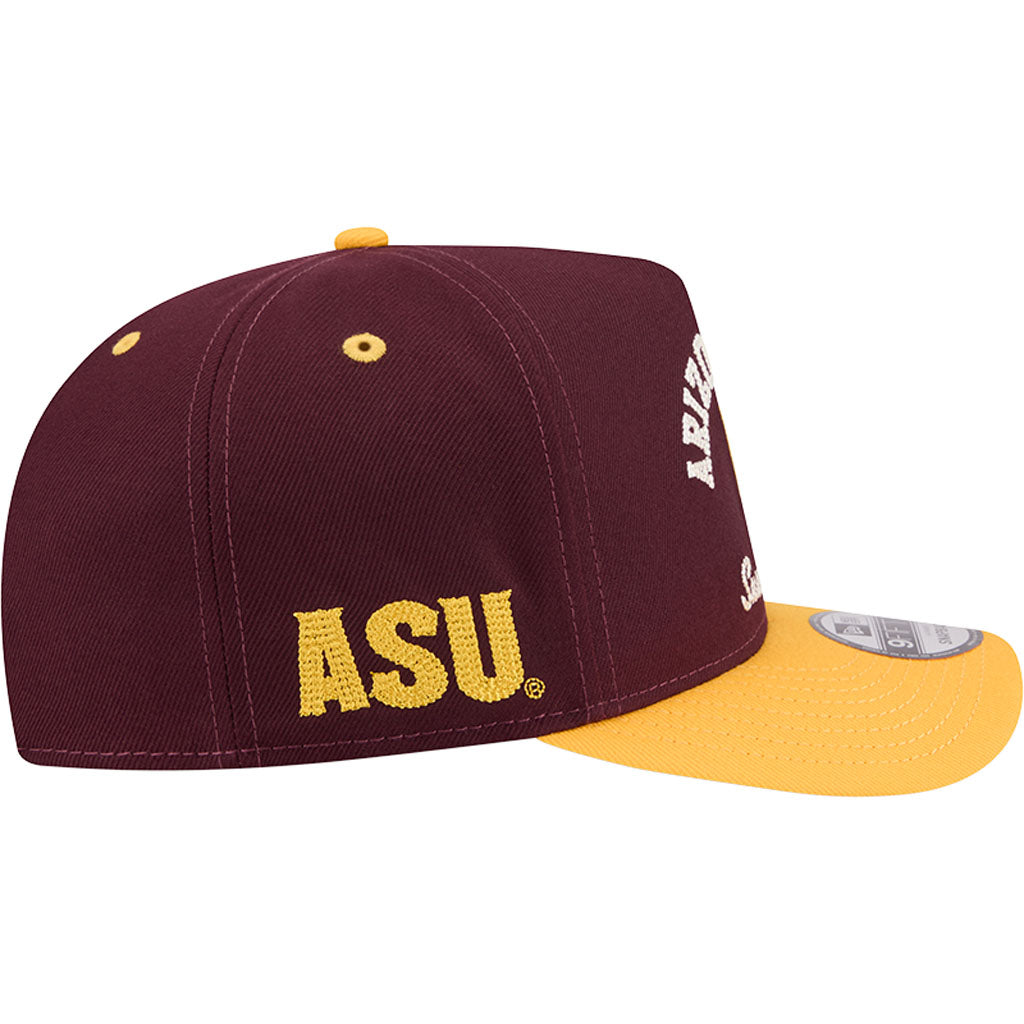 NCAA Arizona State Sun Devils New Era Arched 9FIFTY A-Frame Snapback Hat - Maroon