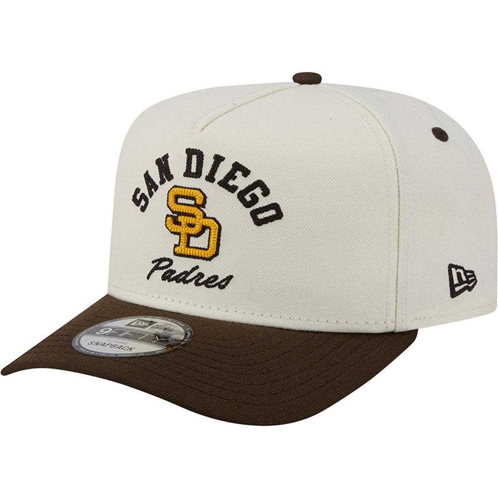 MLB San Diego Padres New Era Arched 9FIFTY A-Frame Snapback Hat - Cream