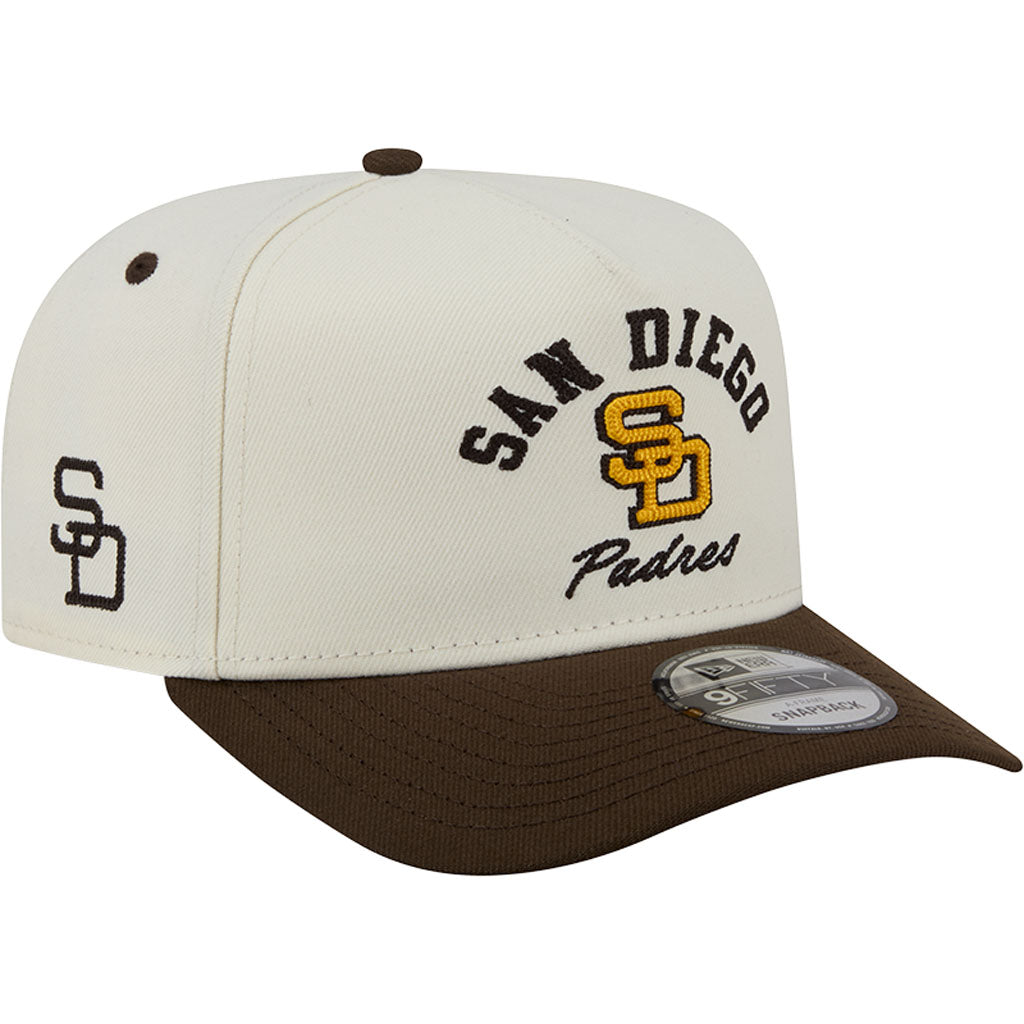 MLB San Diego Padres New Era Arched 9FIFTY A-Frame Snapback Hat - Cream