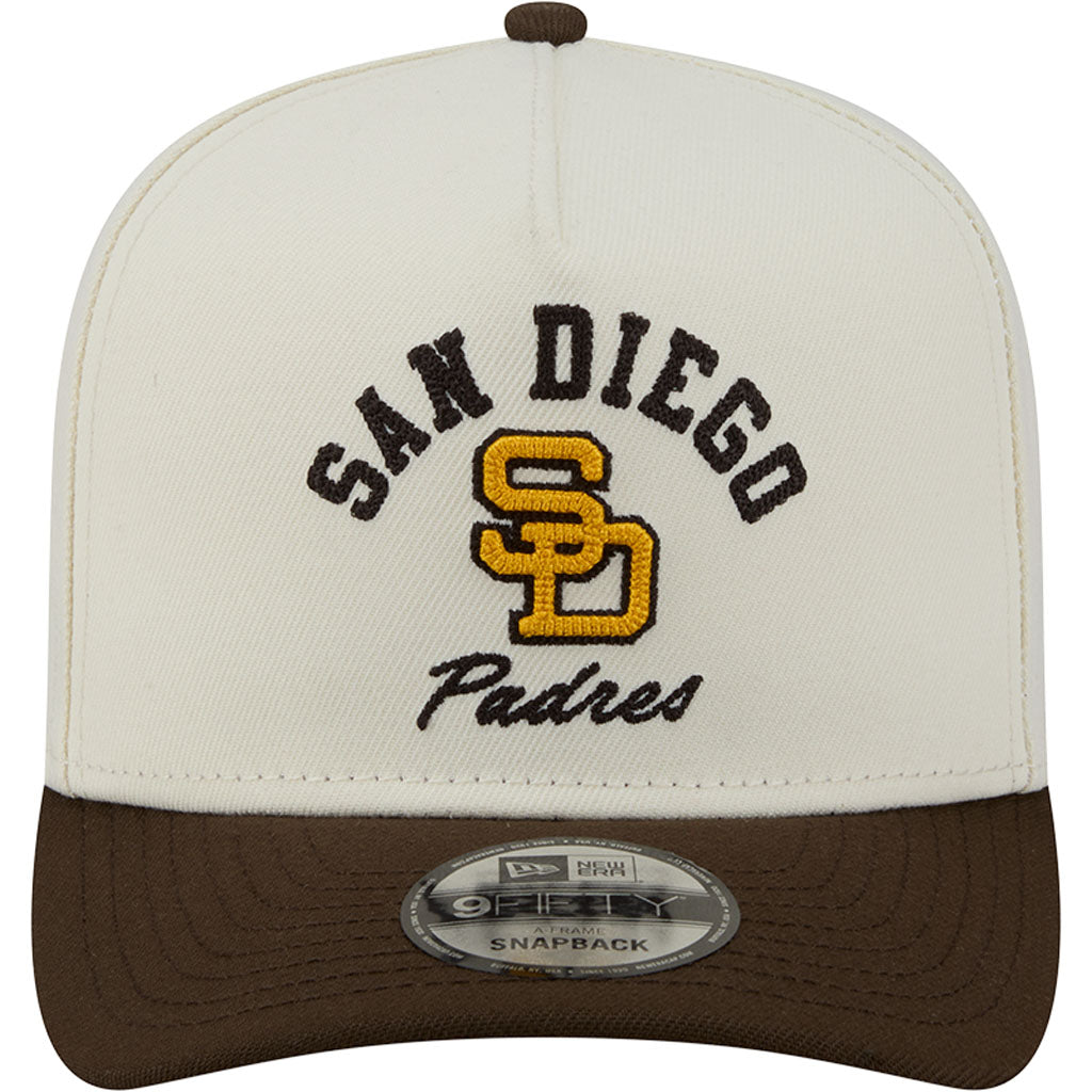 MLB San Diego Padres New Era Arched 9FIFTY A-Frame Snapback Hat - Cream