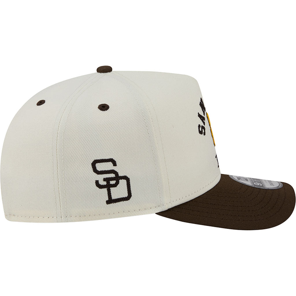 MLB San Diego Padres New Era Arched 9FIFTY A-Frame Snapback Hat - Cream