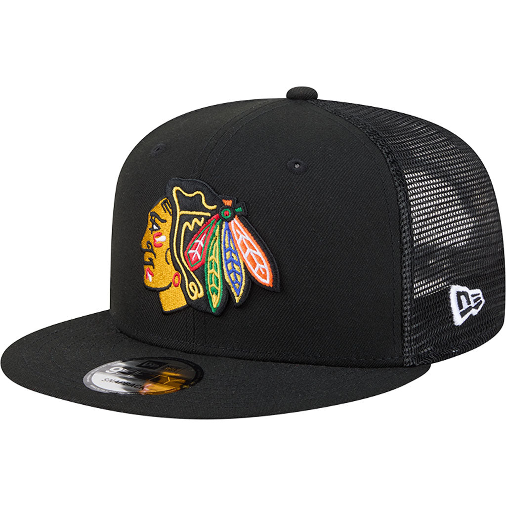 NHL Chicago Blackhawks New Era OTC Trucker 9FIFTY Snapback Hat - Black
