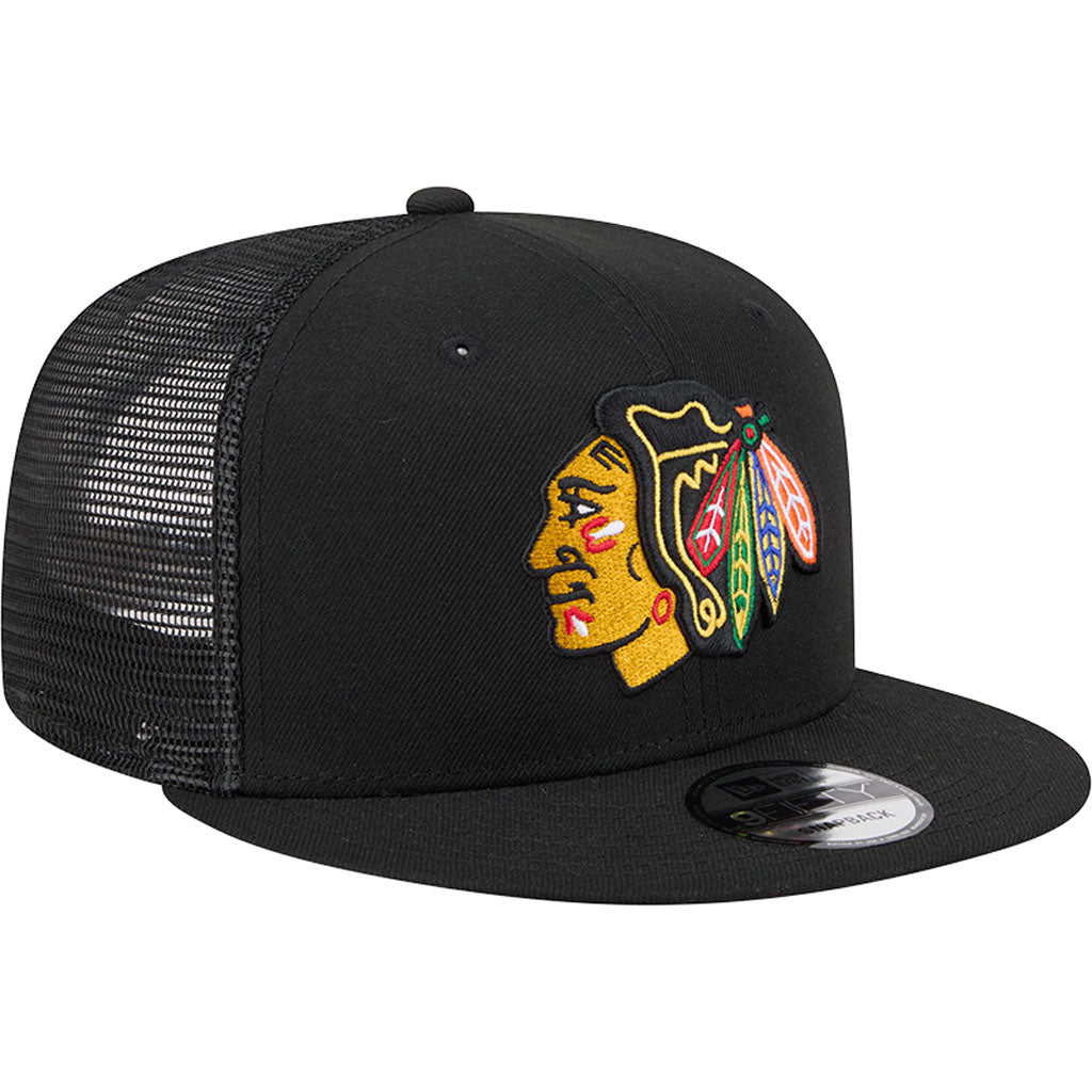 NHL Chicago Blackhawks New Era OTC Trucker 9FIFTY Snapback Hat - Black