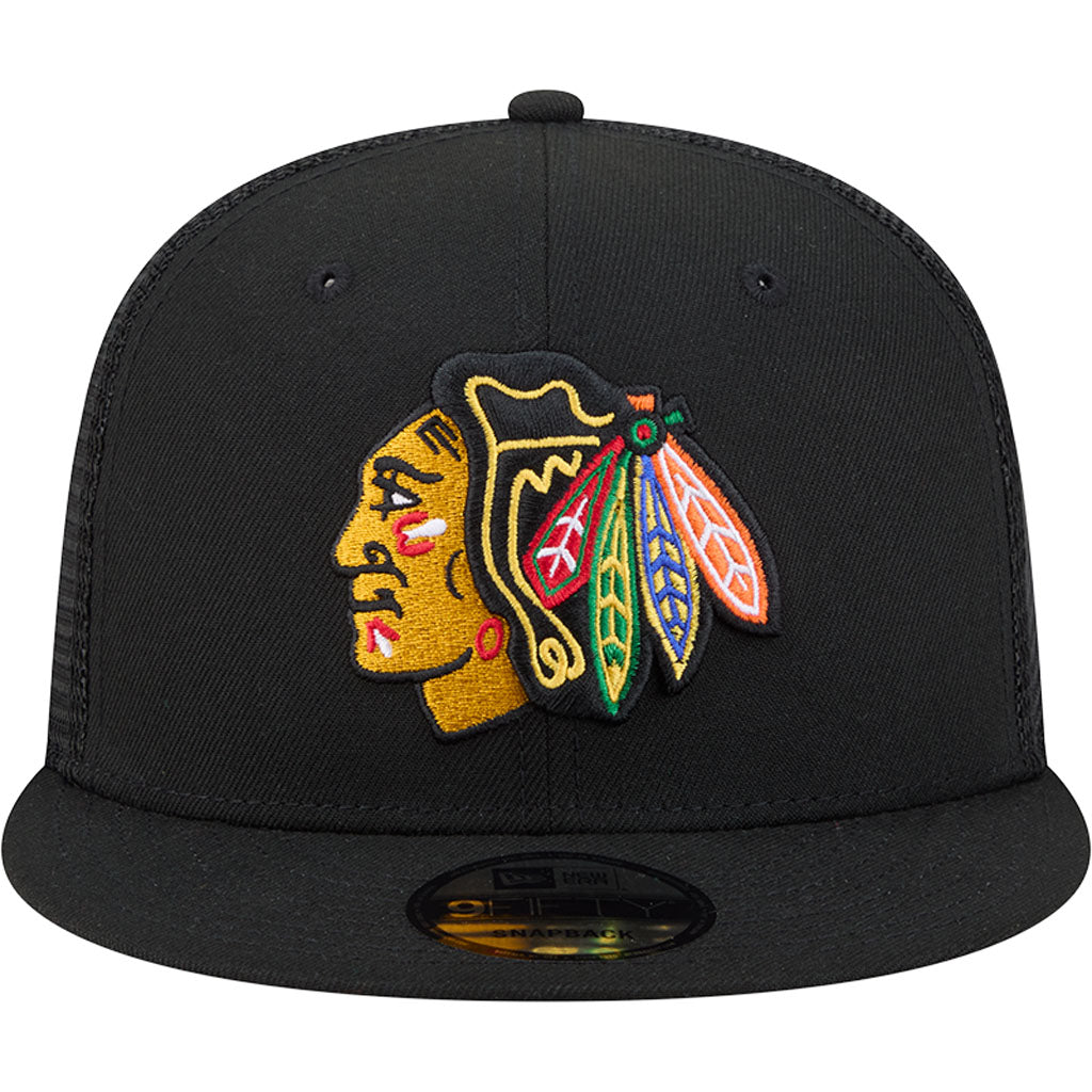 NHL Chicago Blackhawks New Era OTC Trucker 9FIFTY Snapback Hat - Black