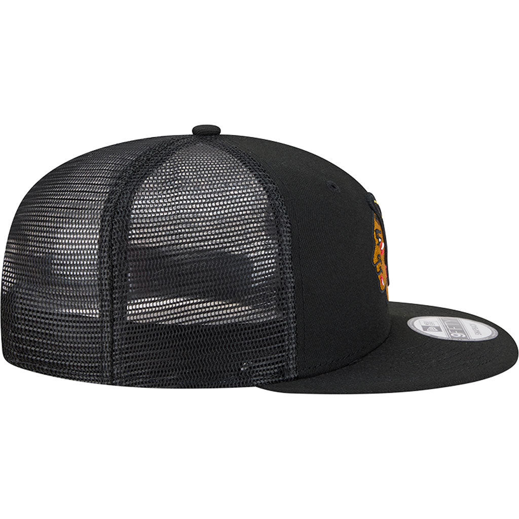 NHL Chicago Blackhawks New Era OTC Trucker 9FIFTY Snapback Hat - Black