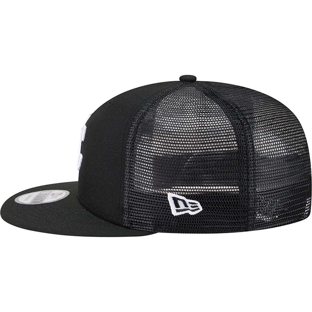 MLB Kansas City Royals New Era Black & White Trucker 9FIFTY Snapback Hat - Black