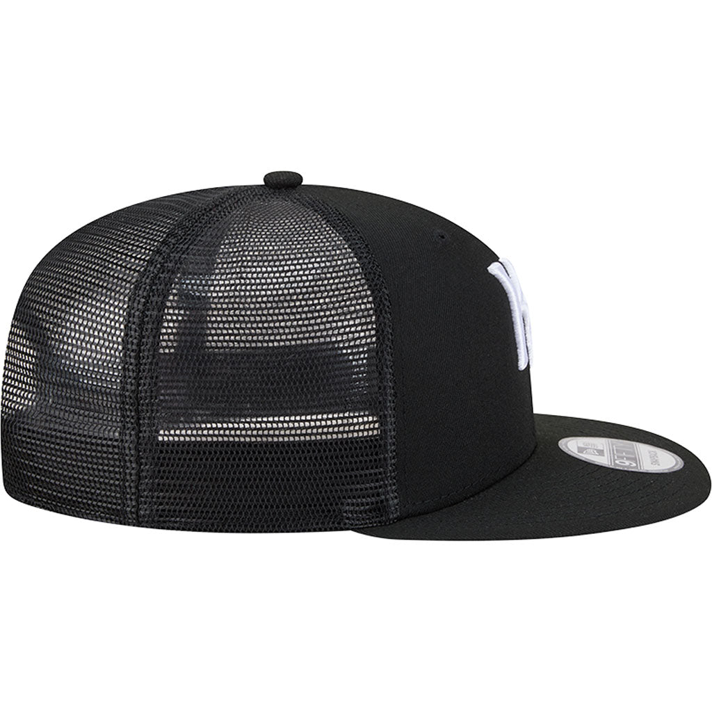 MLB Kansas City Royals New Era Black & White Trucker 9FIFTY Snapback Hat - Black