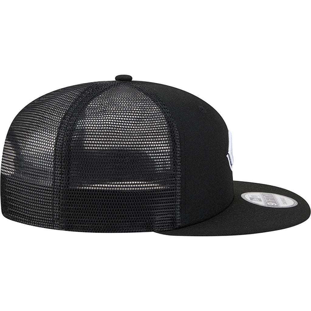 MLB Cincinnati Reds New Era Black & White Trucker 9FIFTY Snapback Hat - Black