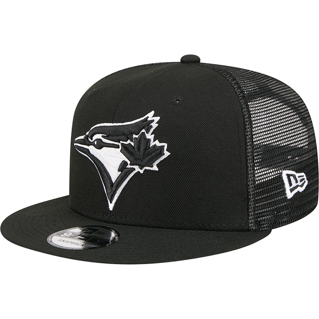 MLB Toronto Blue Jays New Era Black & White Trucker 9FIFTY Snapback Hat - Black