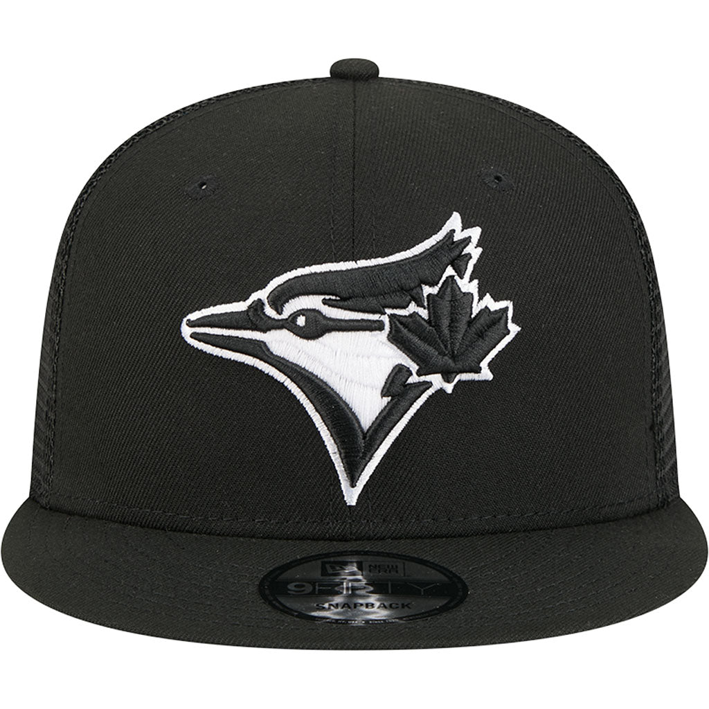 MLB Toronto Blue Jays New Era Black & White Trucker 9FIFTY Snapback Hat - Black