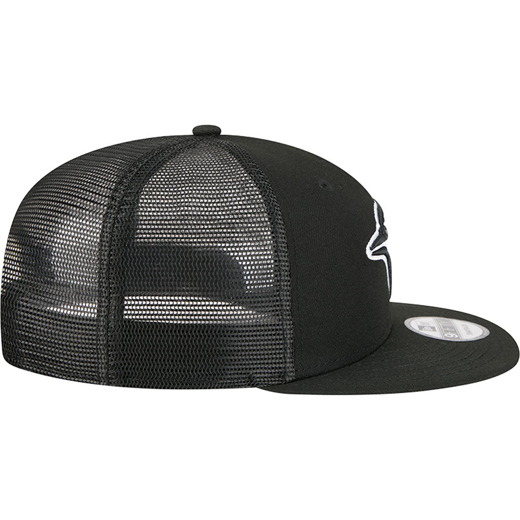 MLB Toronto Blue Jays New Era Black & White Trucker 9FIFTY Snapback Hat - Black
