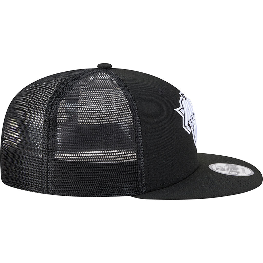 NBA New York Knicks New Era Black & White Trucker 9FIFTY Snapback Hat - Black