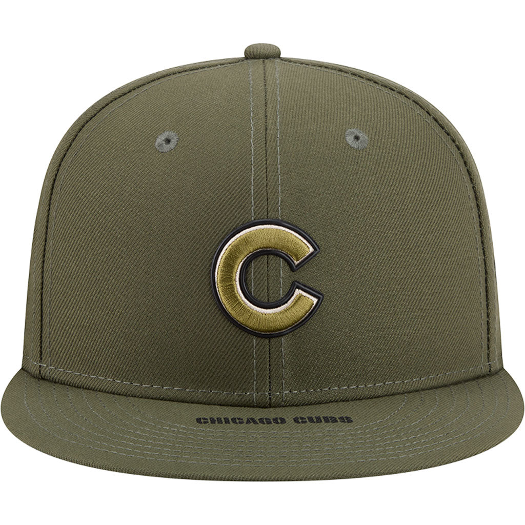 MLB Chicago Cubs New Era 2026 Armed Forces Day 9FIFTY Snapback Hat - Green