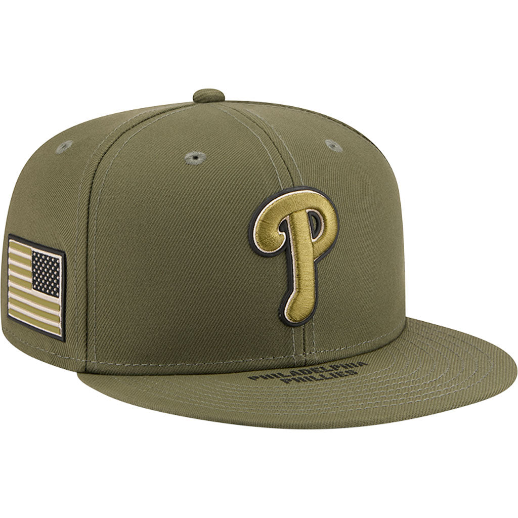 MLB Philadelphia Phillies New Era 2026 Armed Forces Day 9FIFTY Snapback Hat - Green
