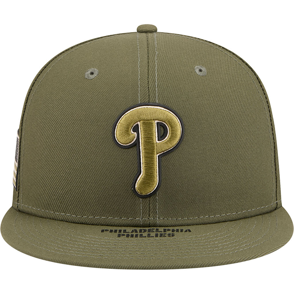 MLB Philadelphia Phillies New Era 2026 Armed Forces Day 9FIFTY Snapback Hat - Green
