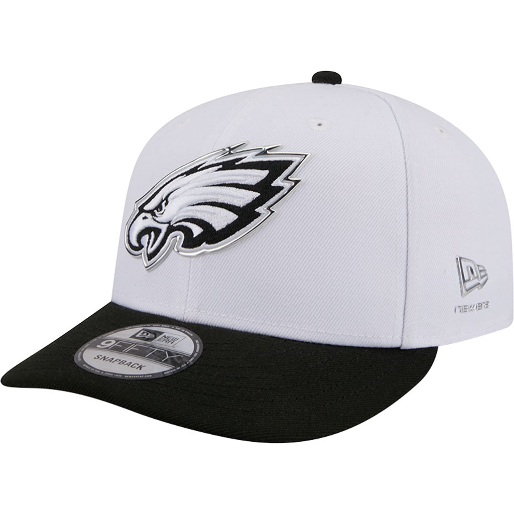 NFL Philadelphia Eagles New Era Black & White 2026 Draft 9FIFTY Snapback Hat - White