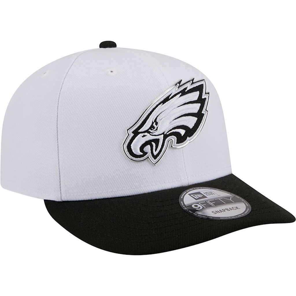 NFL Philadelphia Eagles New Era Black & White 2026 Draft 9FIFTY Snapback Hat - White