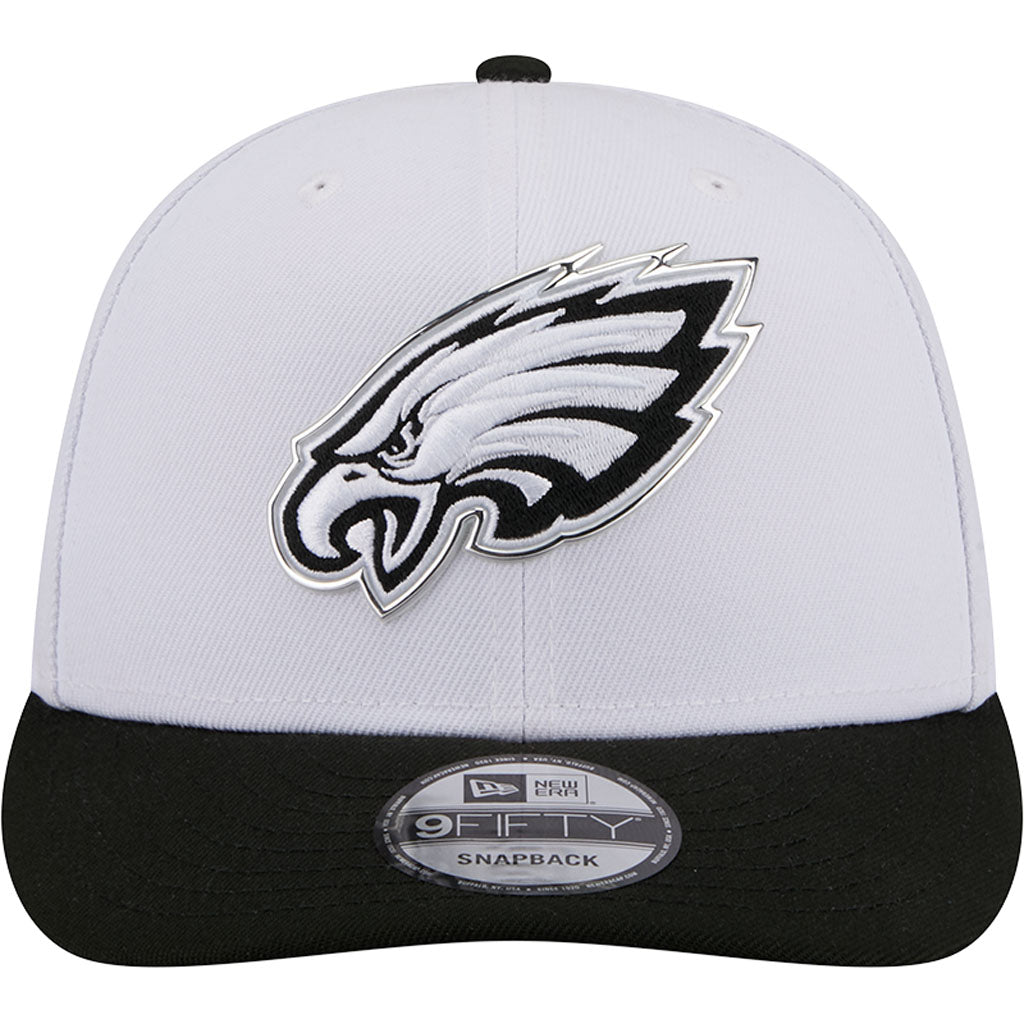 NFL Philadelphia Eagles New Era Black & White 2026 Draft 9FIFTY Snapback Hat - White