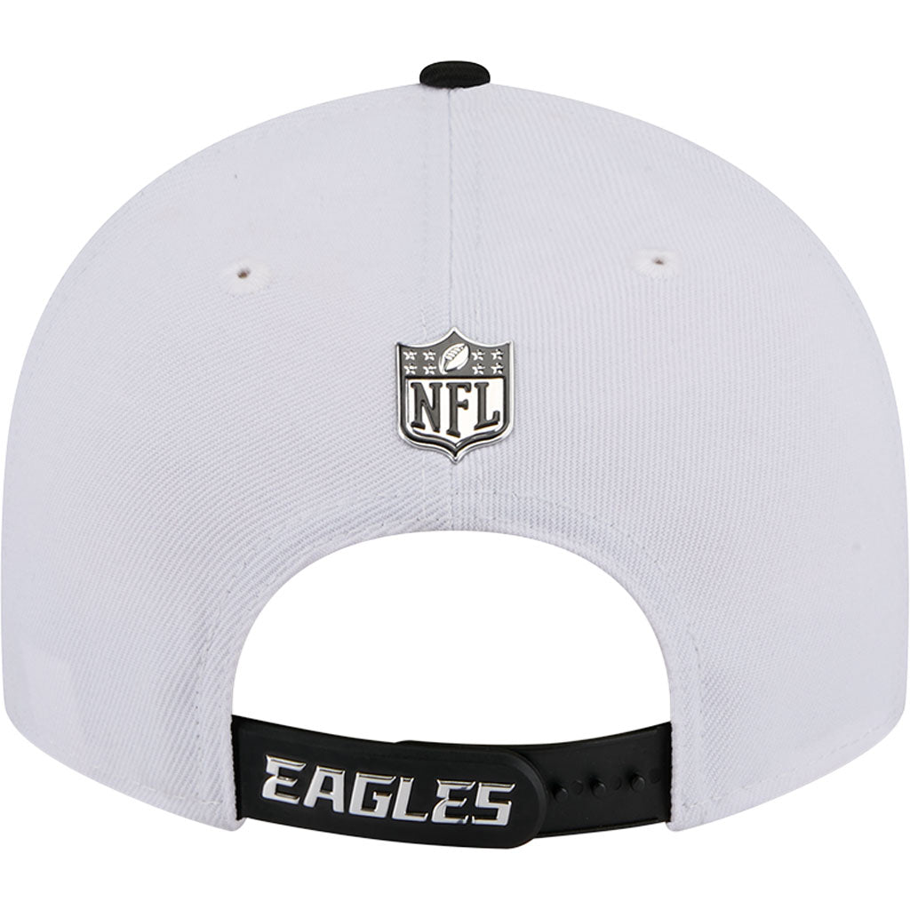 NFL Philadelphia Eagles New Era Black & White 2026 Draft 9FIFTY Snapback Hat - White