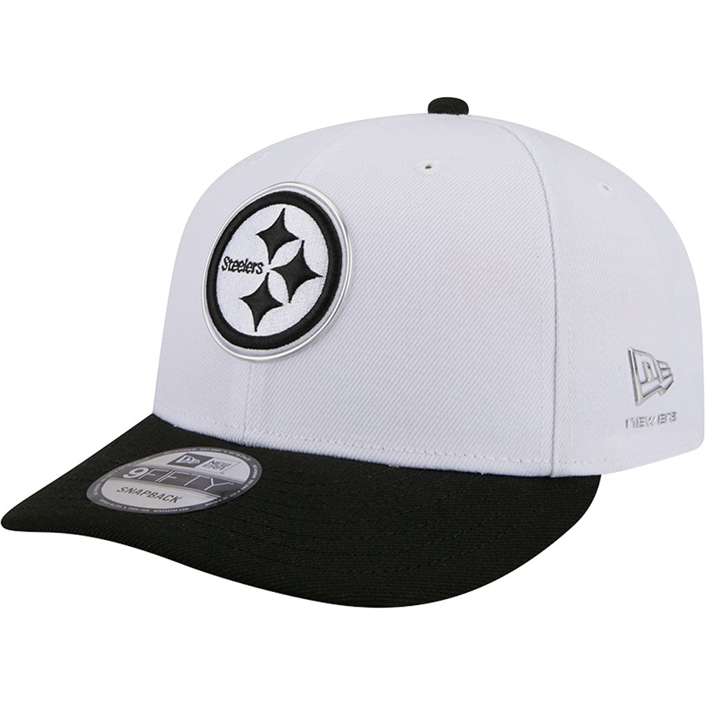 NFL Pittsburgh Steelers New Era Black & White 2026 Draft 9FIFTY Snapback Hat - White