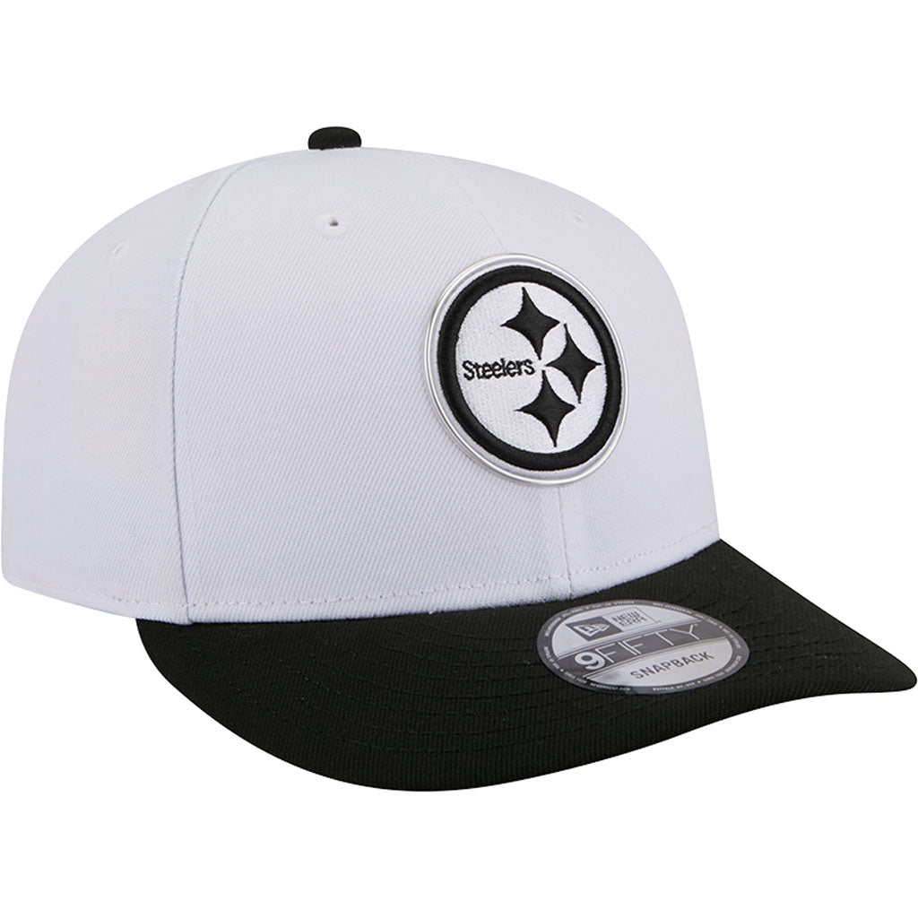 NFL Pittsburgh Steelers New Era Black & White 2026 Draft 9FIFTY Snapback Hat - White