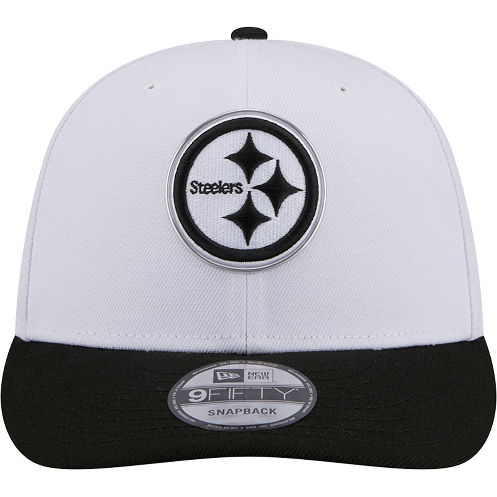 NFL Pittsburgh Steelers New Era Black & White 2026 Draft 9FIFTY Snapback Hat - White