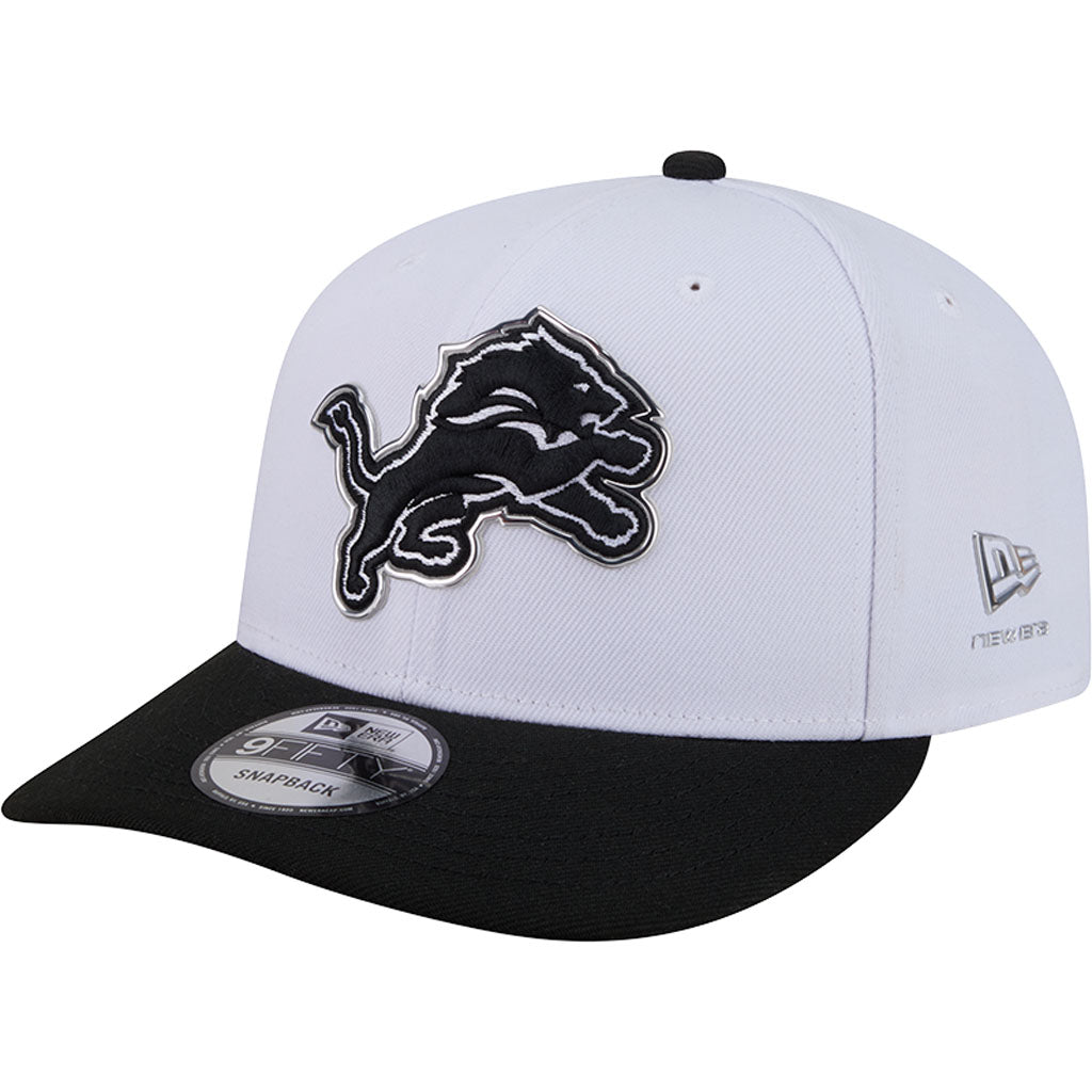 NFL Detroit Lions New Era Black & White 2026 Draft 9FIFTY Snapback Hat - White