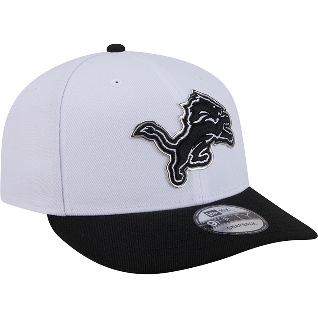NFL Detroit Lions New Era Black & White 2026 Draft 9FIFTY Snapback Hat - White