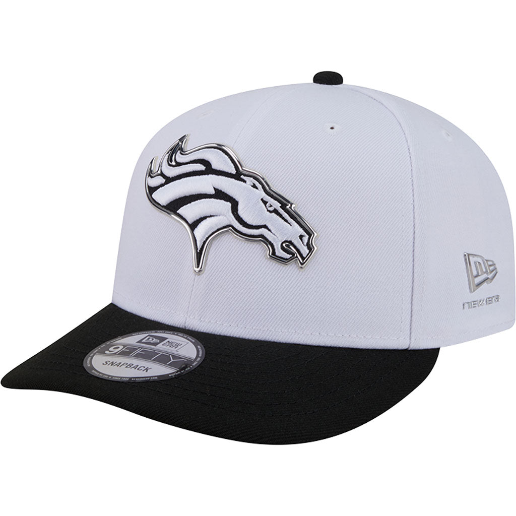 NFL Denver Broncos New Era Black & White 2026 Draft 9FIFTY Snapback Hat - White