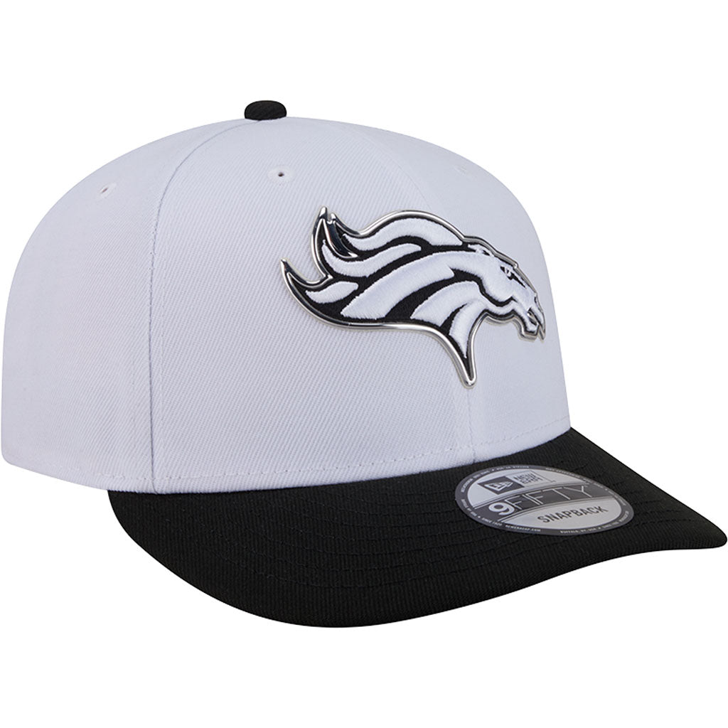 NFL Denver Broncos New Era Black & White 2026 Draft 9FIFTY Snapback Hat - White