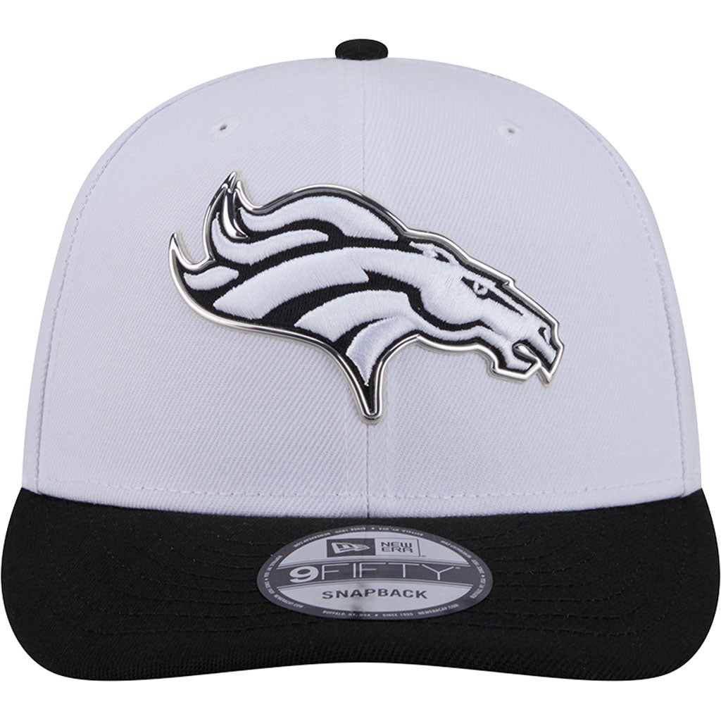NFL Denver Broncos New Era Black & White 2026 Draft 9FIFTY Snapback Hat - White