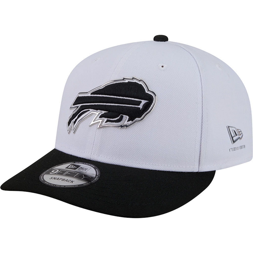 NFL Buffalo Bills New Era Black & White 2026 Draft 9FIFTY Snapback Hat - White