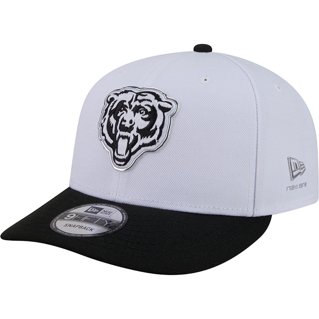 NFL Chicago Bears New Era Black & White 2026 Draft 9FIFTY Snapback Hat - White